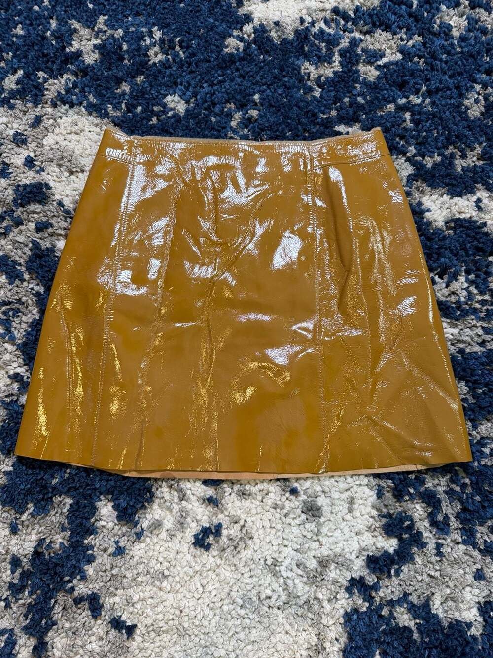Elie Tahari Brown Patent Leather Mini Skirt